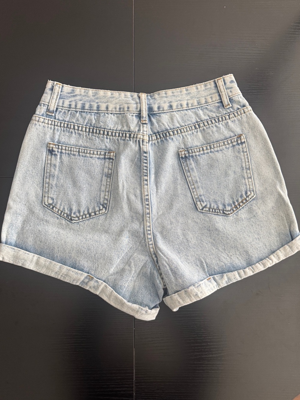 Light Wash Denim Women’s Shorts with Mickey & Friends Patches - Picture 4 of 5